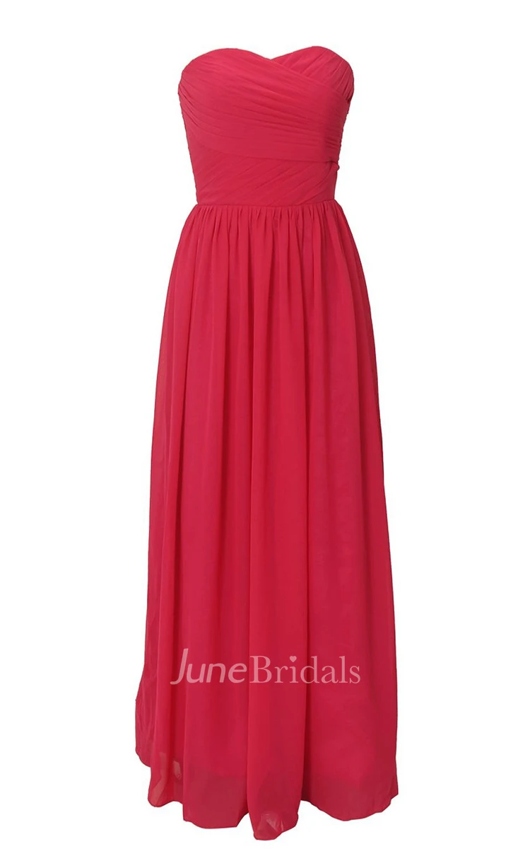 Pure Sweetheart Ruched A-line Gown With Zipper Back
