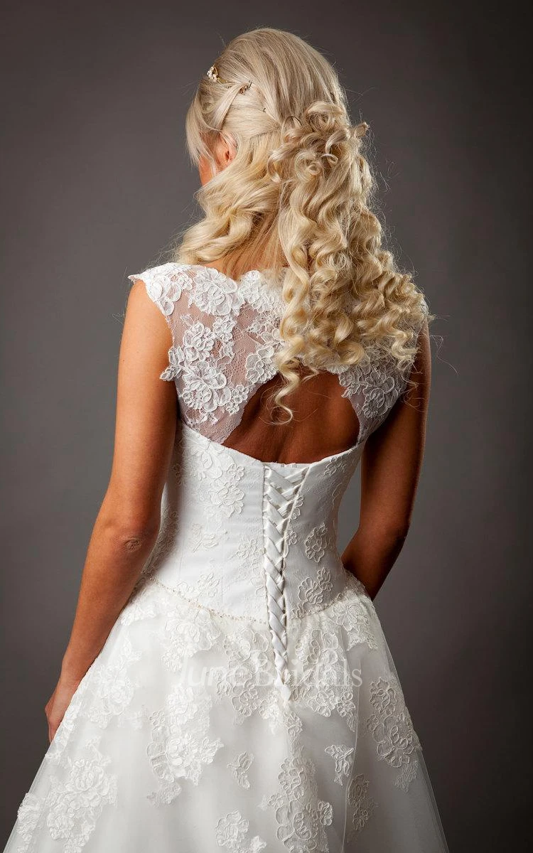 Chantelle Lace Corset A-Line Organza Wedding Dress With Open Back