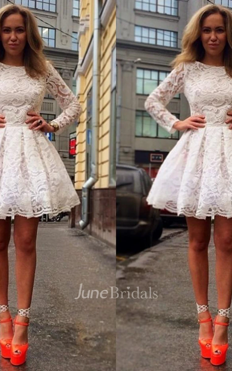 White long sleeve homecoming 2025 dress