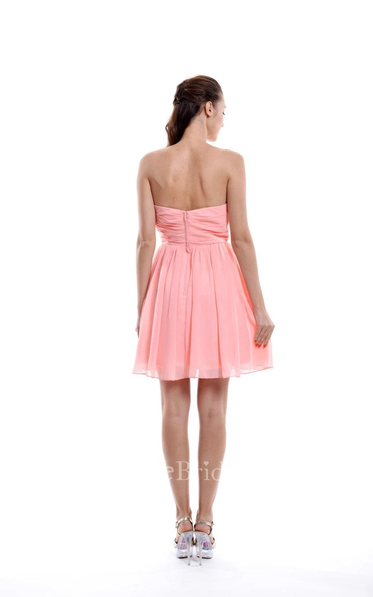 A-line Short Sweetheart Chiffon Dress