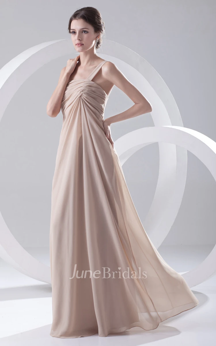 Maxi Ethereal Soft Flowing Fabric One-Strap Dress With Draping