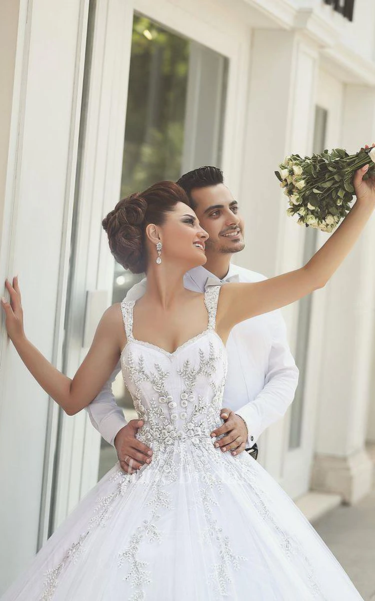 Ball Gown Straps Tulle Appliques Bridal Wedding Dress Ball Gown Straps Tulle Appliques Bridal Wedding Dress