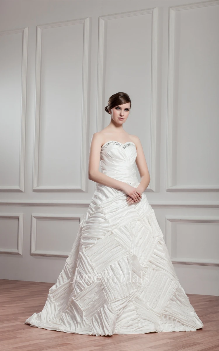 Sweetheart Ruched A-Line Gown with Stress