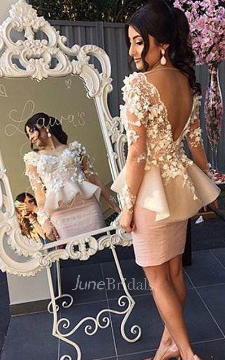 Peplum wedding best sale dress short