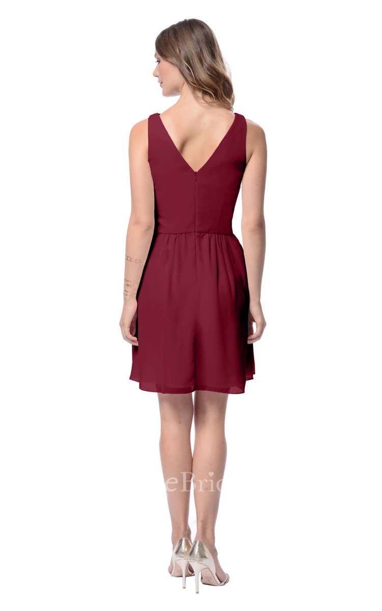 Sleeveless Classy Short Dress With Low-V Back
