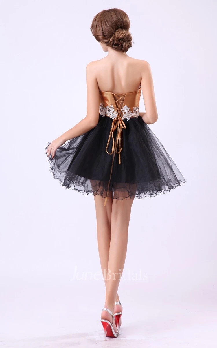 Sweet Sixteen Dress Sheer Lace Corset and Boning Sparkling Sweetheart Neckline
