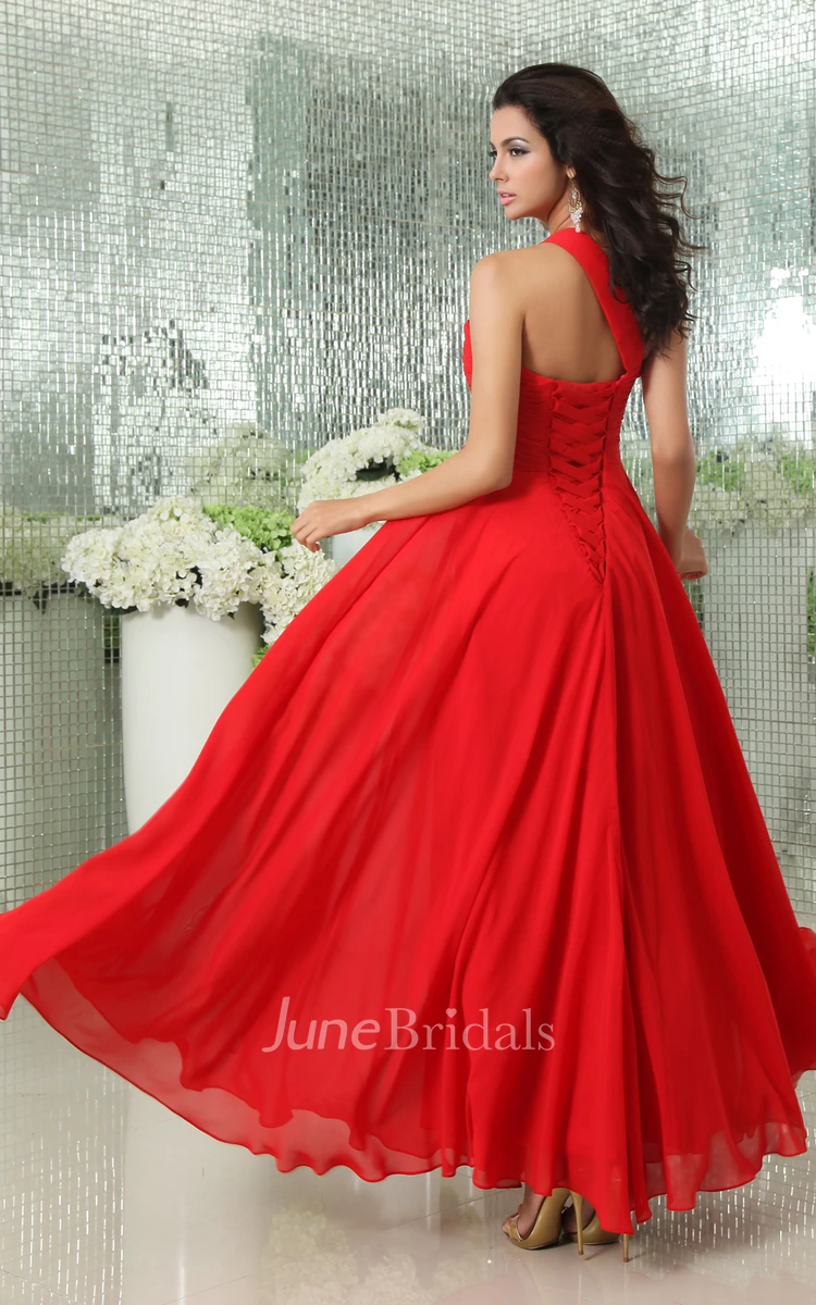 Magnificent Sweetheart Sleeveless Tiered Gown With Lace Up
