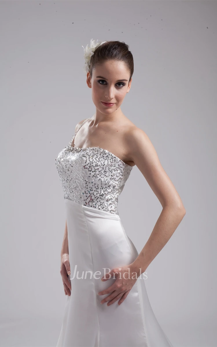 Sleeveless Sheath Floor-Length Dress with Sequined Top