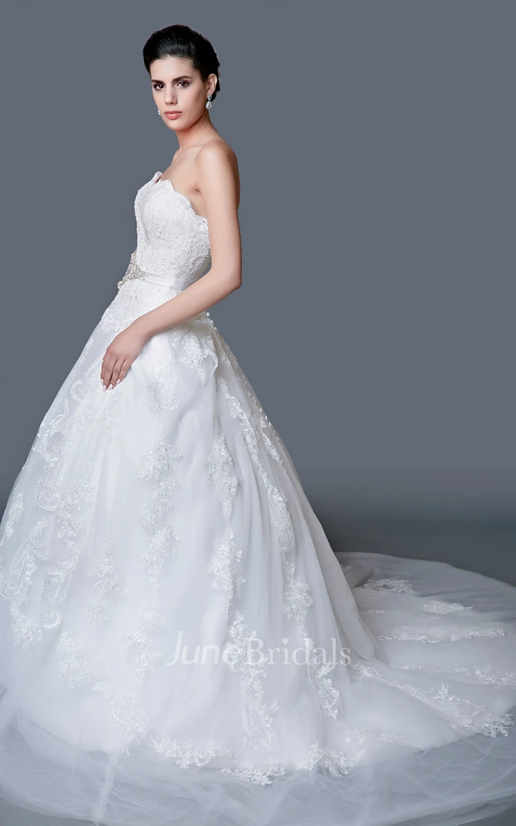 Glamorous Sweetheart Backless Ball Gown With Lace