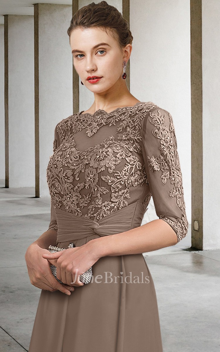 Half sleeve mother outlet of the bride dresses