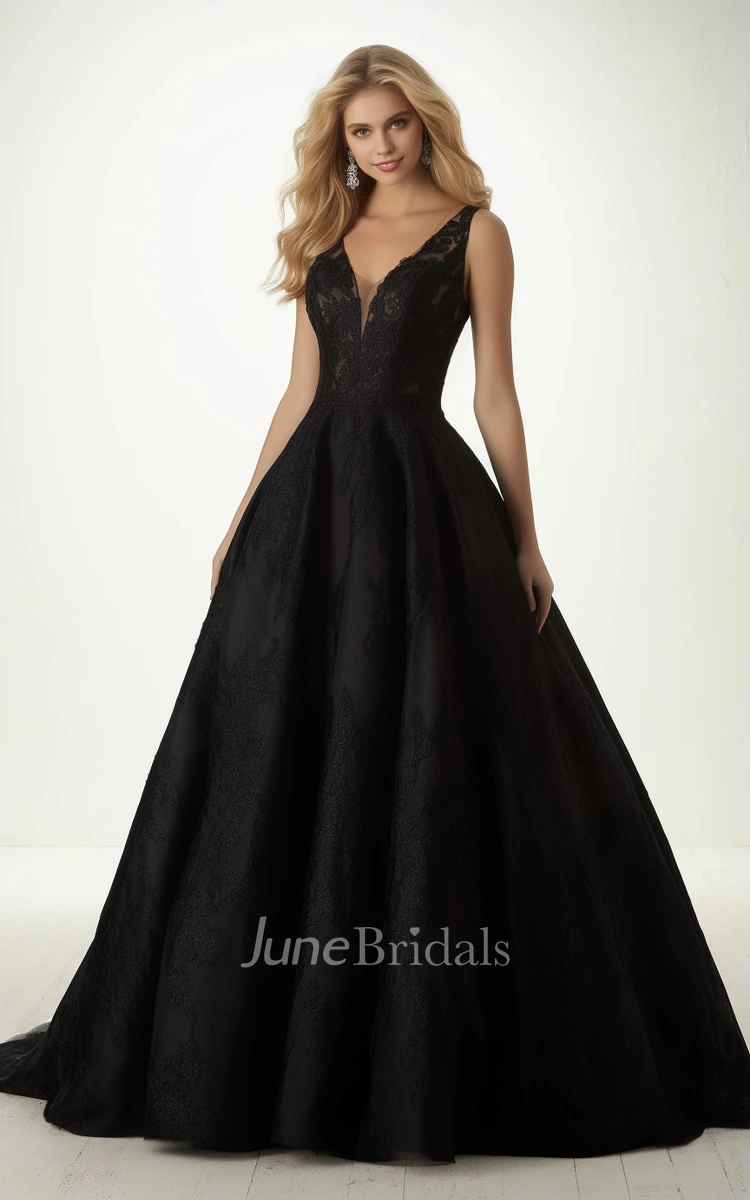 Ball Gown Satin Sleeveless Evening Dress 2023 Simple Sexy Ethereal Modern Plunging Neckline V-neck