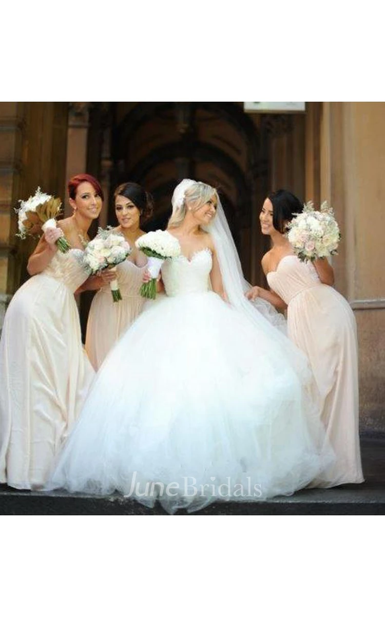 Newest White Tulle Lace Beadings Wedding Dress Sweetheart Sleeveless