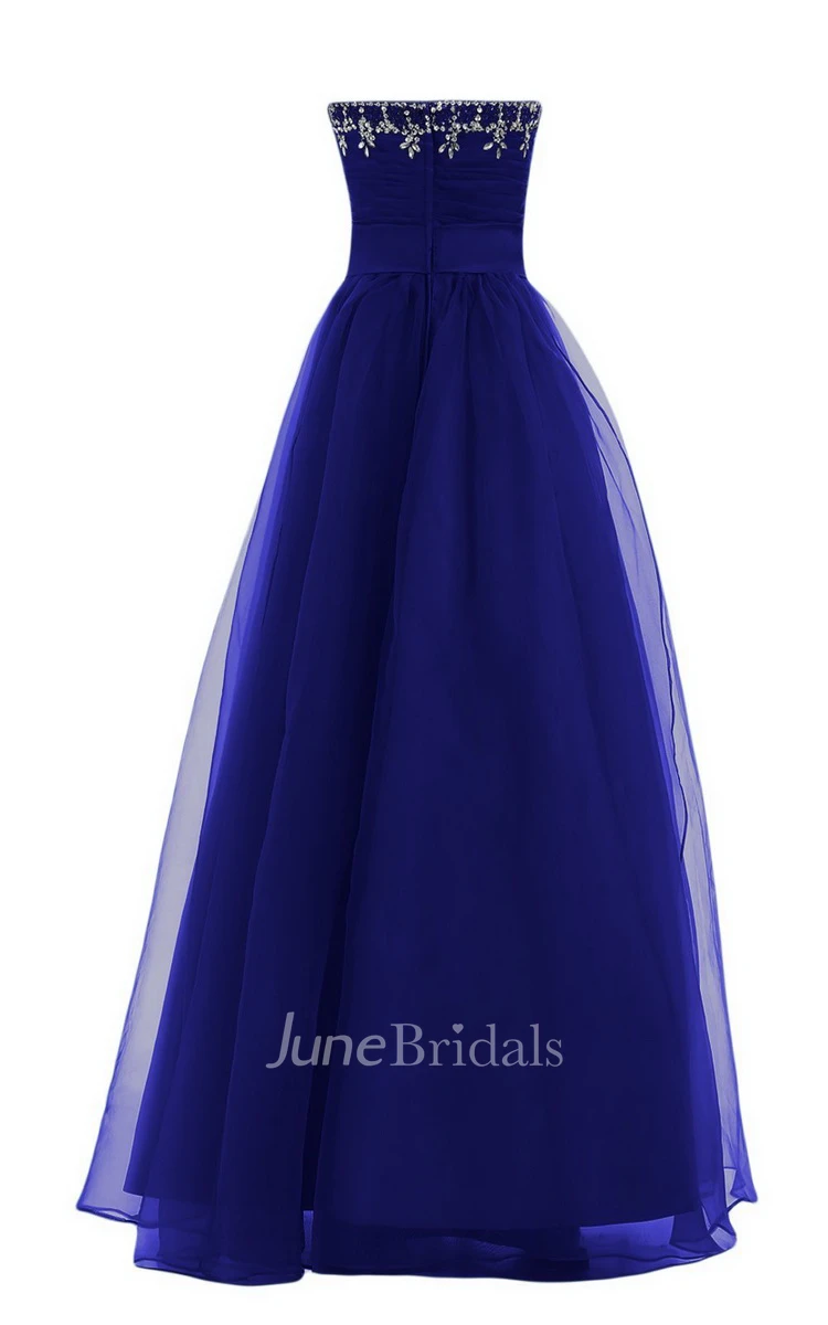 Sweetheart A-line Long Gown With Leaf Beadings