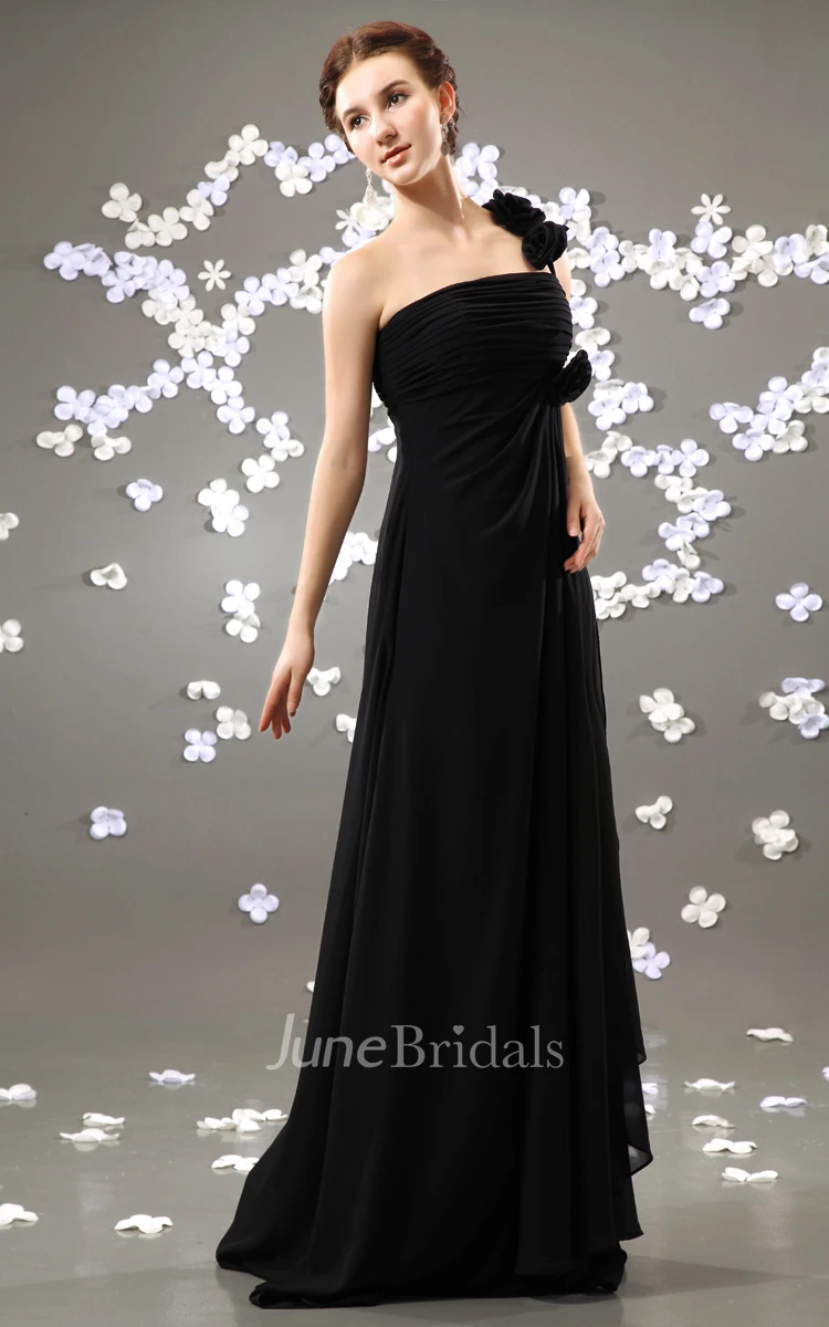 Noble Style Maxi Dress With Draping And Brush Train