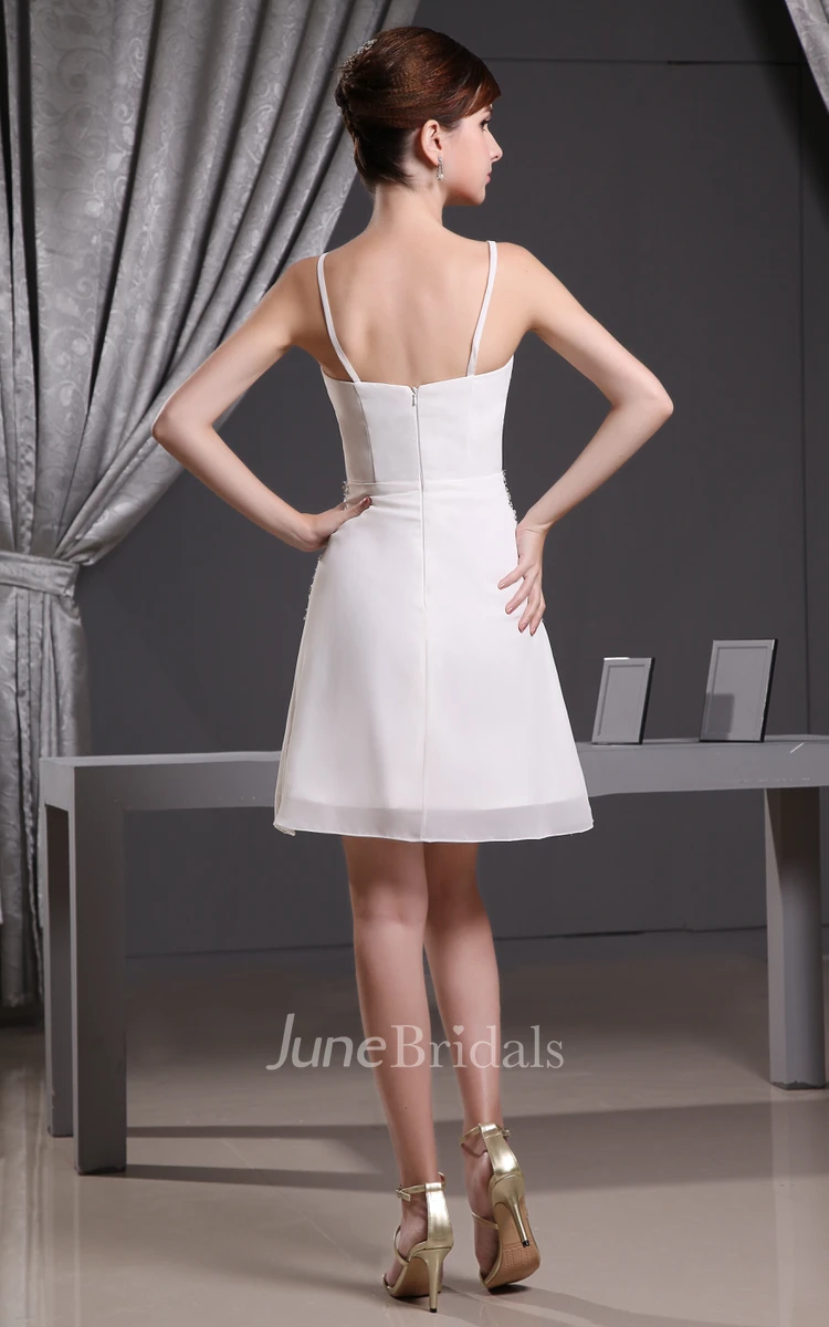 Chic V-Neck Sleeveless Short Dress With Beading