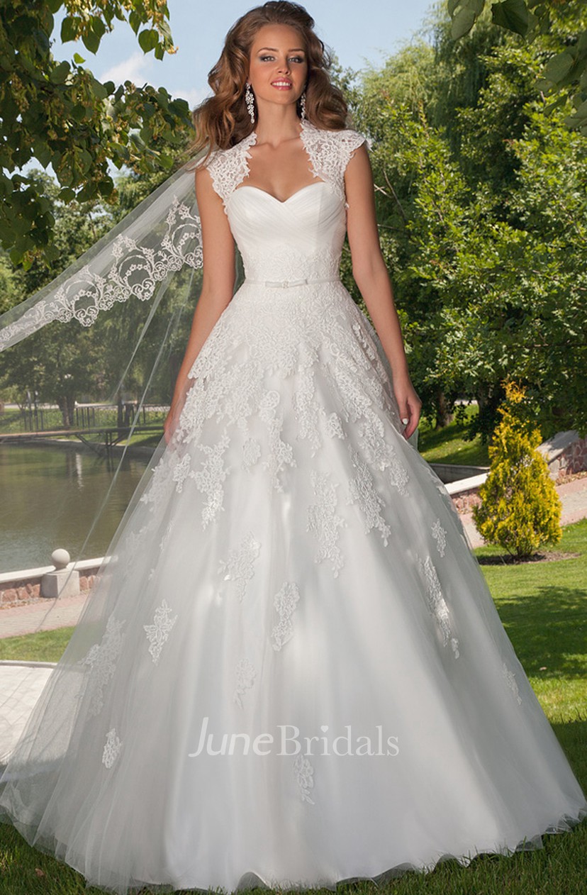 ruched a line wedding dress