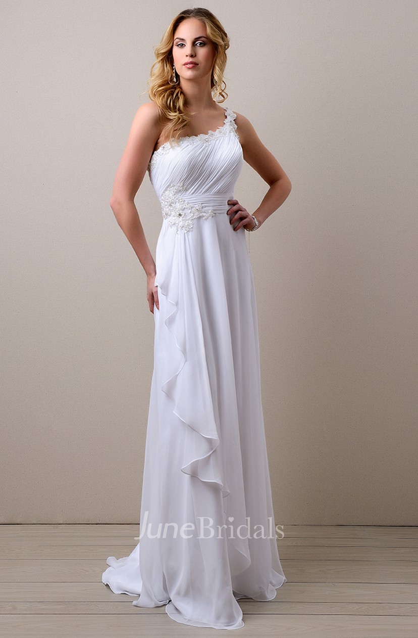 ruched a line wedding dress